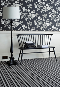 Wool Rock n Rol Back in Black Natural Carpet