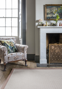 Wool Herringbone ZigZag with cotton herringbone Thistle borde
