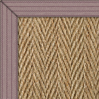 Seagrass Fine Herringbone Rug with Herringbone Lilic border