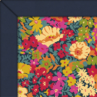 Wool Quirky B Liberty Fabric Garden Rug with Navy Cotton border