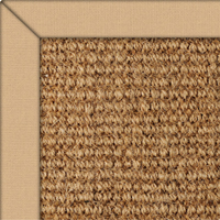 Coir Boucle Natural Rug with Bamboo Cotton border