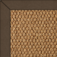 Coir Pananma Natural Rug with Flux Leather Mocha border