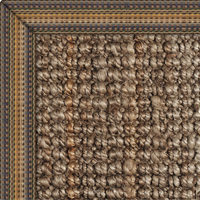 Jute Big Boucle Rug with rainbow Bleu border