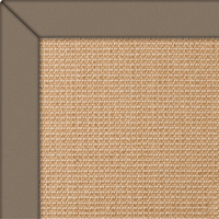 Jute Boucle Natural Rug with Khaki Faux Leather border