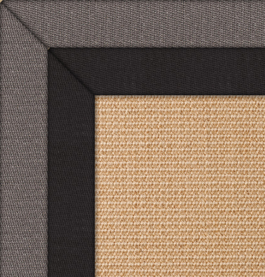 Jute Boucle Natural Rug with double Linen border