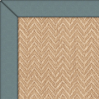 Jute Chevron Natural with Rug Bluebird Herringbone border
