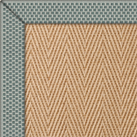 Jute Herringbone Natural Rug with Jot Mint border