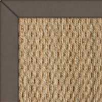 Seagrass Natural Rug with Bitter Faux Leather border