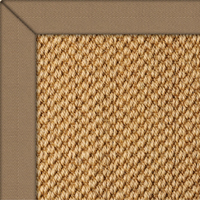 Sisal Malay Rug with Cotton Herringbone Mouse border