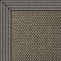 Sisal Panama Rug with black Herringbone border