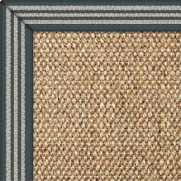 Sisal Panama Donegal Rug with Teal Strips border