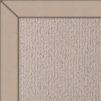 Wool Romance Crazy Rug with Greige Faux Leather border